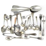 A set of six hallmarked silver teaspoons and one further teaspoon, various hallmarks,