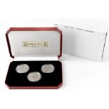A Pobjoy Mint 'Falkland Islands 2007 25th Anniversary of Liberation', three silver one crown set,