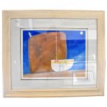 DAVID JAUNDRELL (British 20th century); acrylic on paper; abstract maritime scene,