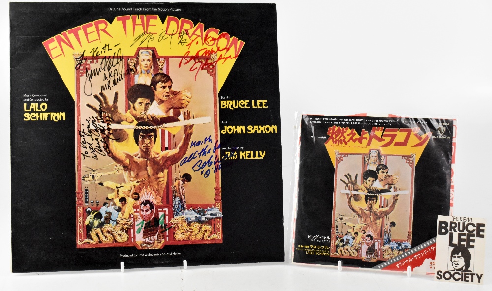 TV AND FILM, 'ENTER THE DRAGON'; a record bearing several signatures to the sleeve,