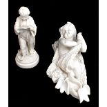 A 19th century Parian ware wall plaque representing Lamia, indistinct impressed marks to the base,