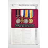 A WWI Military Medal, bar and trio awarded to 5627 Sgt. J. Hyde 12th Battalion Manchester Regiment