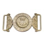 A 5th Battalion (Congleton) Cheshire Rifle Volunteers officer's belt clasp, plated metal of two part