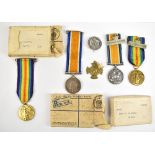 Two WWI War and Victory Medal duos awarded to 9343 Pte. J. Hickson Royal Fusiliers and 3097 Pte.