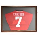 ERIC CANTONA; a signed replica Manchester United shirt, originally purchased by the vendor from