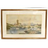 ALFRED H VICKERS (1834-1919); large watercolour river scene, 'Pisa', inscribed lower right 'Marble