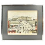 LAURENCE STEPHEN LOWRY RBA RA (1887-1976); pencil signed lithograph print, 'Station Approach', 43