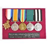 A WWI Royal Navy medal group of five including Reserve Long Service and Good Conduct and St. John'