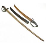 A Victorian infantry officer's dress sword and naval side arm (both for restoration) (2).