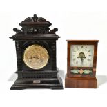 ANSONIA CLOCK CO; an American eight day mantel clock, with movement striking on a gong, the front