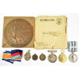 A WWI War and Victory Medal duo awarded to 3178 Sgt A.J.C. Harmer Midd'x R. with two sporting