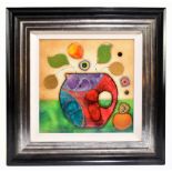 KERRY DARLINGTON (born 1974); original abstract, vase of flowers, signed, further signed by the