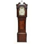An early 19th century mahogany eight day longcase clock, the painted dial indistinctly signed and