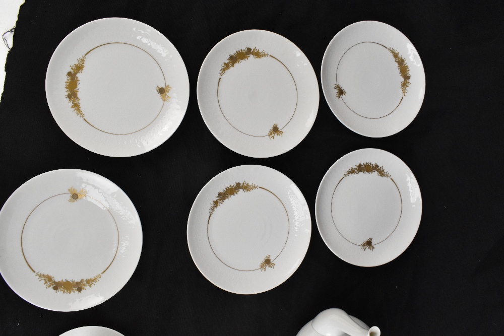 A Rosenthal nineteen piece coffee service, with moulded detailing and gilt with floral sprigs and - Image 6 of 6