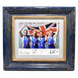 A signed photograph of the Great Britain coxless four rowing team from the 2000 Sydney Olympics,