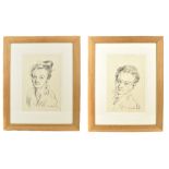 ROBERT OSCAR LENKIEWICZ (1941-2002); a pair of pencil studies, portrait of a woman and portrait of a