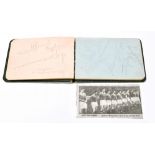 MANCHESTER UNITED; an autograph album with nine pencil signatures of the 1957 FA Cup Final team
