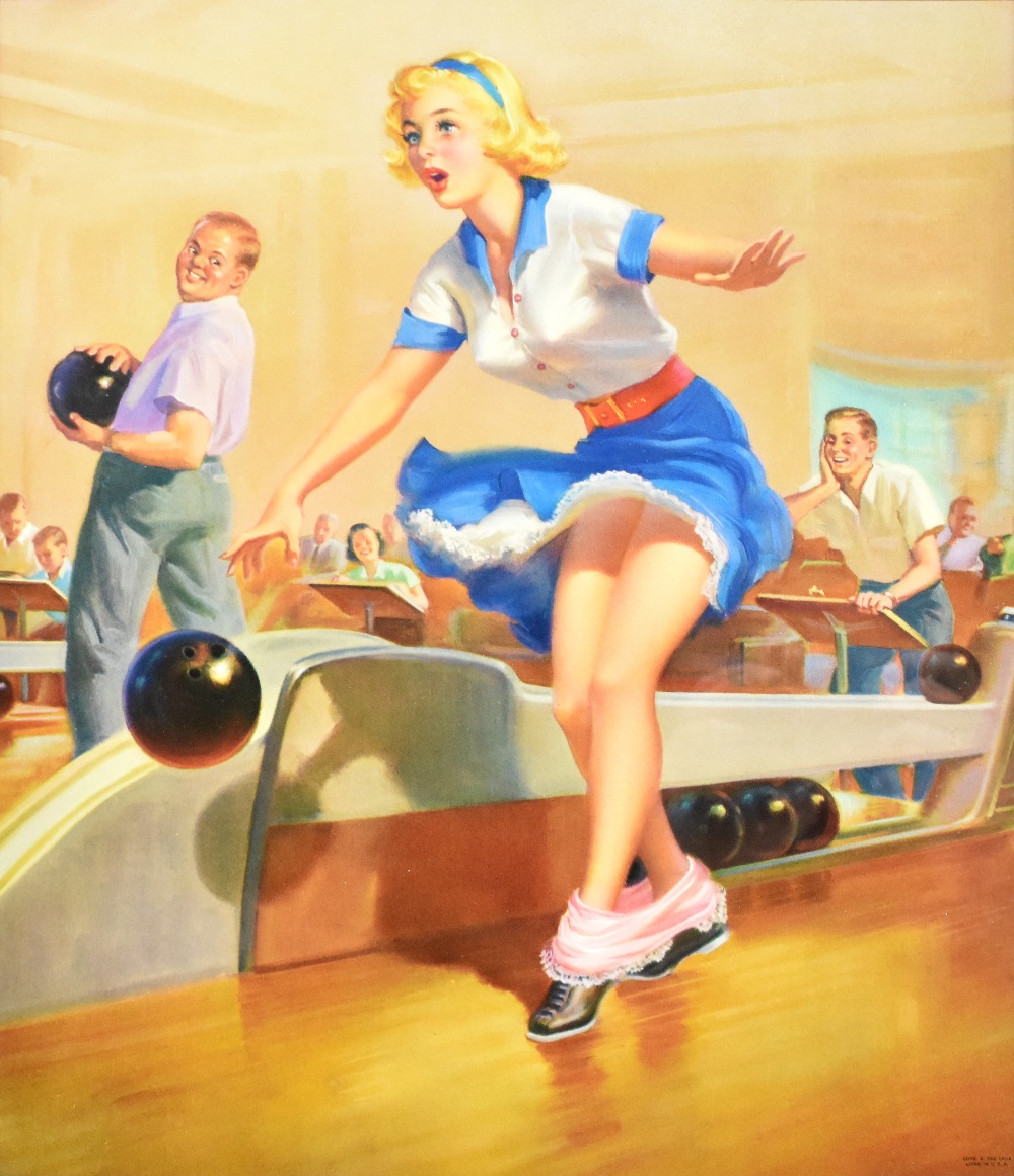 AFTER ART FRAHN; two original US 1950s pin-up lithographs, 'Spare?' and 'A Fare Loser', each - Image 5 of 7