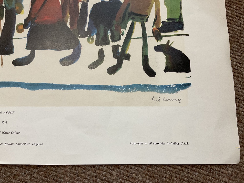 LAURENCE STEPHEN LOWRY RBA RA (1887 - 1976); signed colour print, 'People Standing About', with FATG - Image 7 of 15