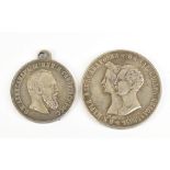 Two Russian medals comprising a marriage of Tsar Alexander II to Maria Alexandrovna medal, dated