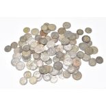 A small collection of assorted British pre-decimal coinage, the majority being two shillings,