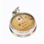 JOHN & WILLIAM DEAKIN; an Edward VII hallmarked silver fob trump marker inscribed 'What are