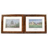 Two Brocklehurst Macclesfield woven silk pictures comprising The King's School, Macclesfield and