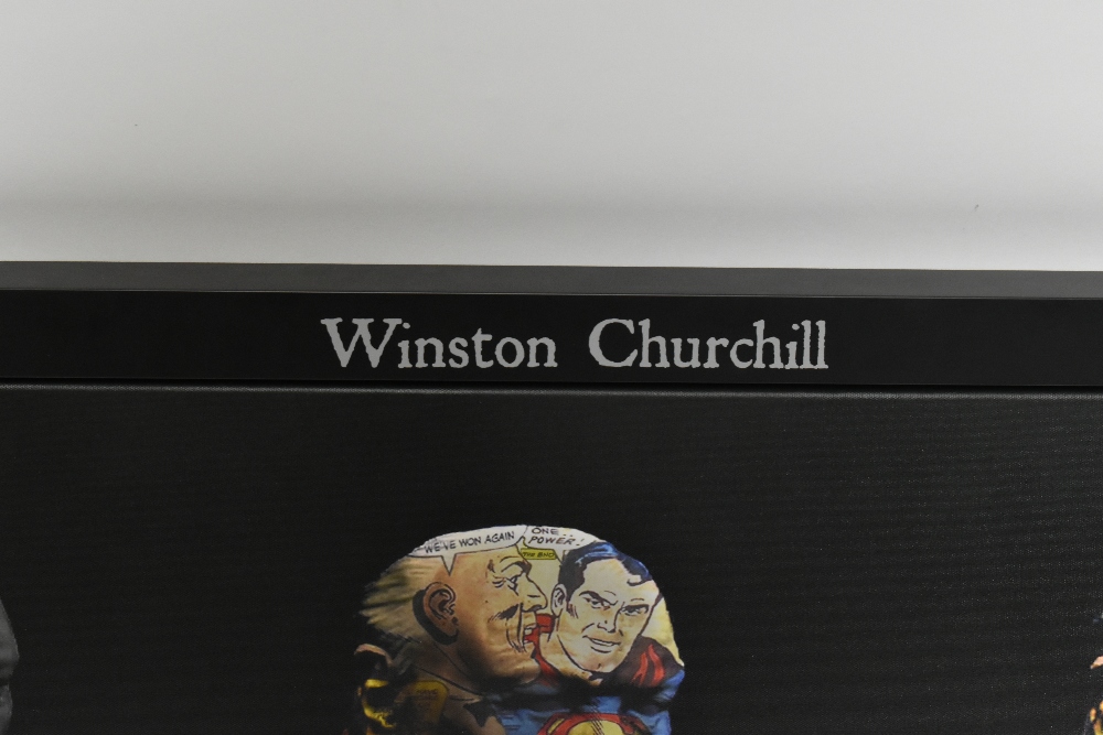 DIRTY HANS (Contemporary British); original colour print on faux canvas, 'Winston Churchill', signed - Bild 3 aus 6