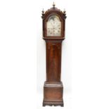 WILLIAM JOHNSON CHESHUNT; a 19th century mahogany cased longcase clock, the silvered dial with