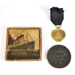 A boxed RMS Lusitania Medal and an RMS Carpathia medal, both restrikes (2).