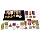 A WWII medal group of six comprising War and Defence Medals, 1939-1945, Italy, France and Germany