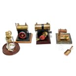 Four modern steam engines including an example designed and built by Keith Allen, model engineer.