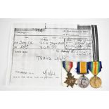 A WWI Mons Star medal trio awarded to 58263 Driver and later Sergeant A. J. Soles Royal (Field)