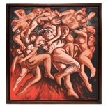 PETER HOWSON (Scottish, born 1958); oil on canvas, 'Women on the Mind', signed lower right, 22 x