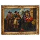 J. HERMANN (German, 19th century); a large oil on canvas, 'Joseph's Brothers Bring Jacob the