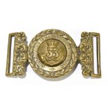 A 19th century gilt brass 33rd Cheshire Rifle Volunteers officer's belt clasp, provenance; Ex-Hugh