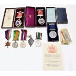 A WWII medal group of three comprising War and Defence Medals and 1939-1945 Star, a Midland