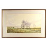 WILLIAM TATTON WINTER (1855-1928); large watercolour, rural scene with sheep, signed, 43.5 x 73cm,