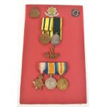 A WWI Mons Star medal trio awarded to 1693 Pte. E. Bryan Cheshire Regiment and a Territorial