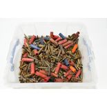 A large quantity of empty and inert brass shell casings, shotgun cartridges, etc.