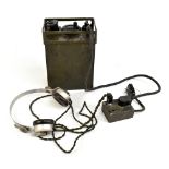 A WWII era Wireless Set no.38 MK2 ZA13280 M.W. serial number 107552 with original headphones.