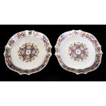 Two 18th century Chinese porcelain dishes produced for the Portuguese market, with floral