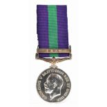 A George V General Service Medal with 'Iraq' clasp awarded to 3513730 Pte. T. Leonard Manchester