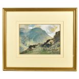 HENRY R WILKINSON; watercolour, 'Staghead Pass', with label verso stating the painting is October