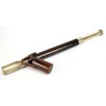 FRODSHAM & KEEN, LIVERPOOL; a chrome plated leather bound telescope, overall length 59.5cm.