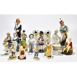 A group of assorted English and Continental figures including Crown China 'Ribbon Seller', two