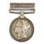 An 1882 Egypt Medal with 'Tel-el-Kebir' clasp awarded to 4052 Private J. Spearing 1/Scots Gds.