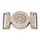 A 19th century Cheshire Regiment 2rd Volunteer Battalion officer's belt plate, silvered metal of two