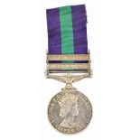 SAS INTEREST; an Elizabeth II General Service Medal with 'Arabian Peninsular' and 'Malaya' clasps