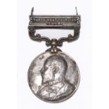 An Edward VII India Medal with 'North West Frontier 1908' clasp, engraved to 2946 Sepoy Budar